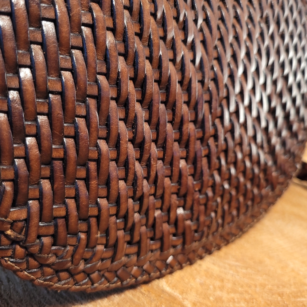 De Vecchi Italian Woven Leather Bag - Picture 3 of 15